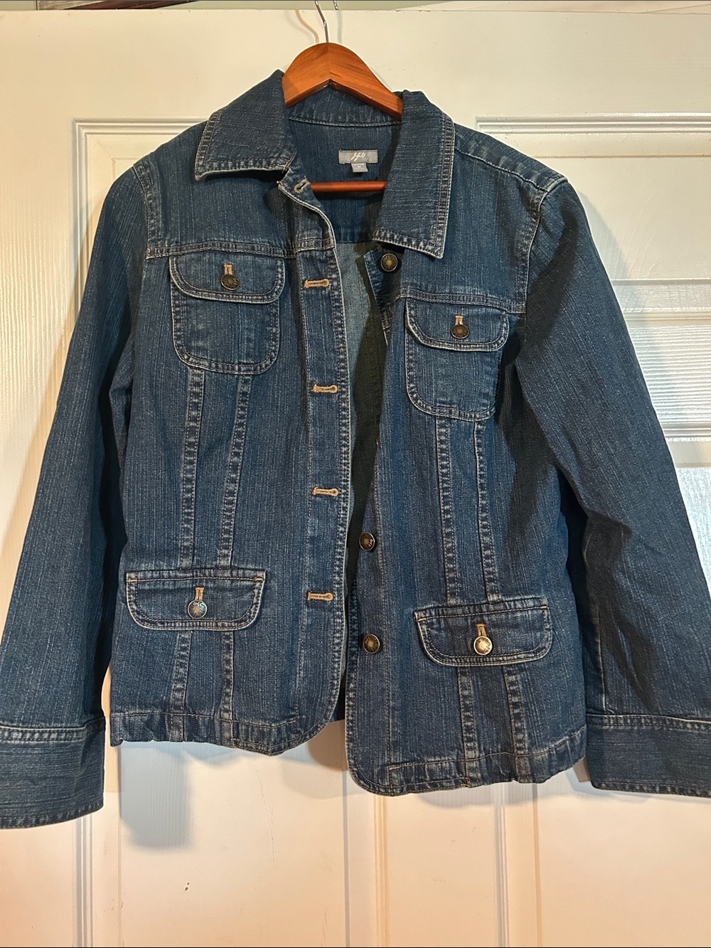 J. Jill Dark Blue Stretch Denim Jacket